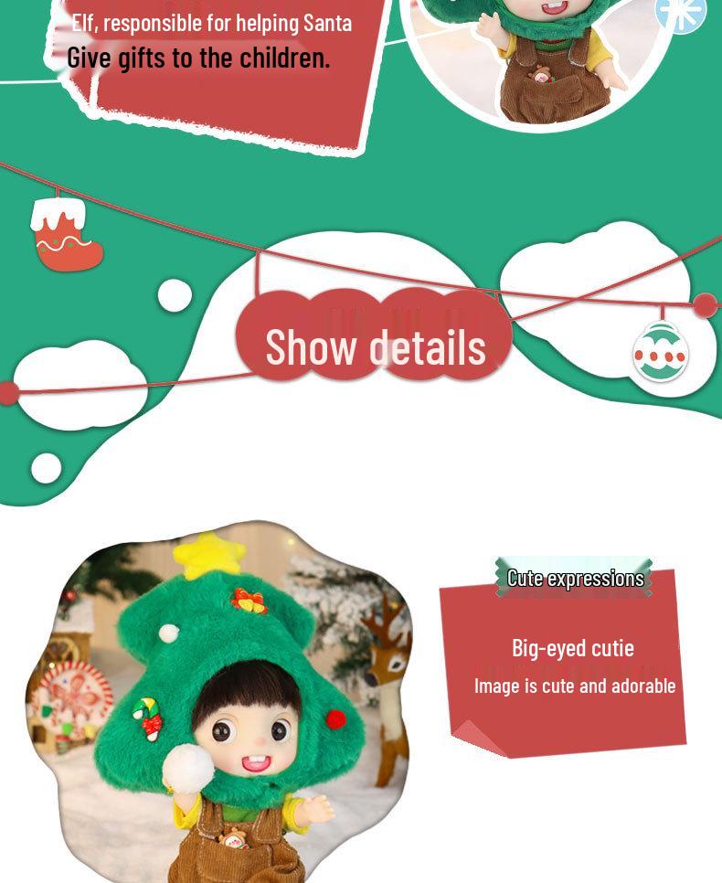 Trendy 9-inch BJD Christmas Tree Snowman Doll with Changeable Clothes - Hot-selling Holiday Gift