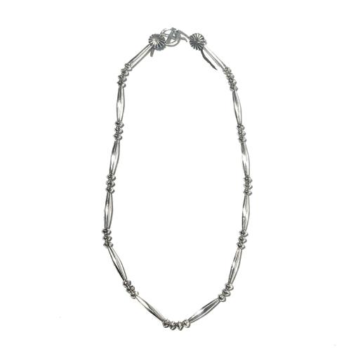 Helldorado Silver Hairpipe Bead Necklace