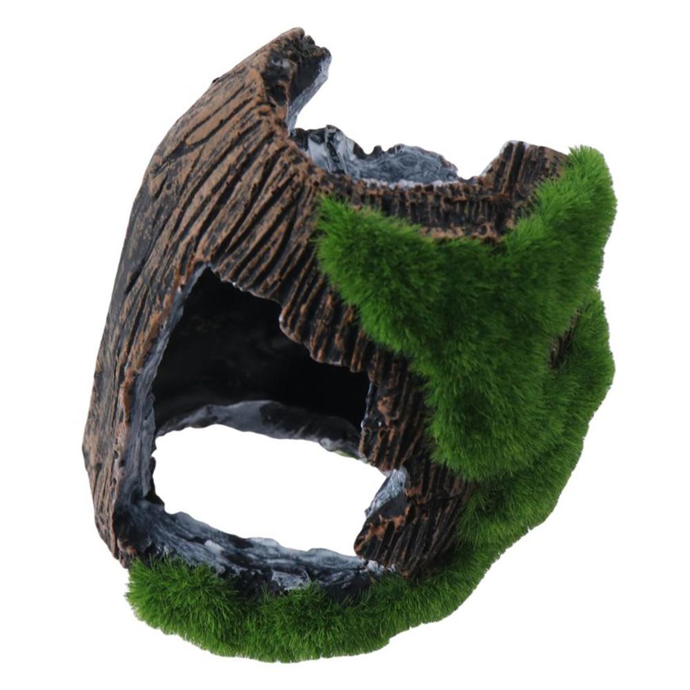 Moss Fish Tank Accessories Landscaping Fish Hiding Cave Garden Pond Ornaments Broken Barrel  Tank