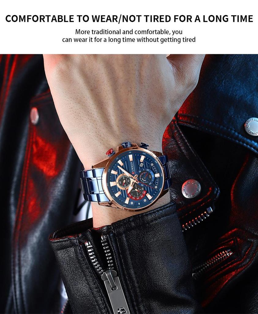 CURREN 8415 Men's Six-Hand Quartz Waterproof Business Watch with Calendar