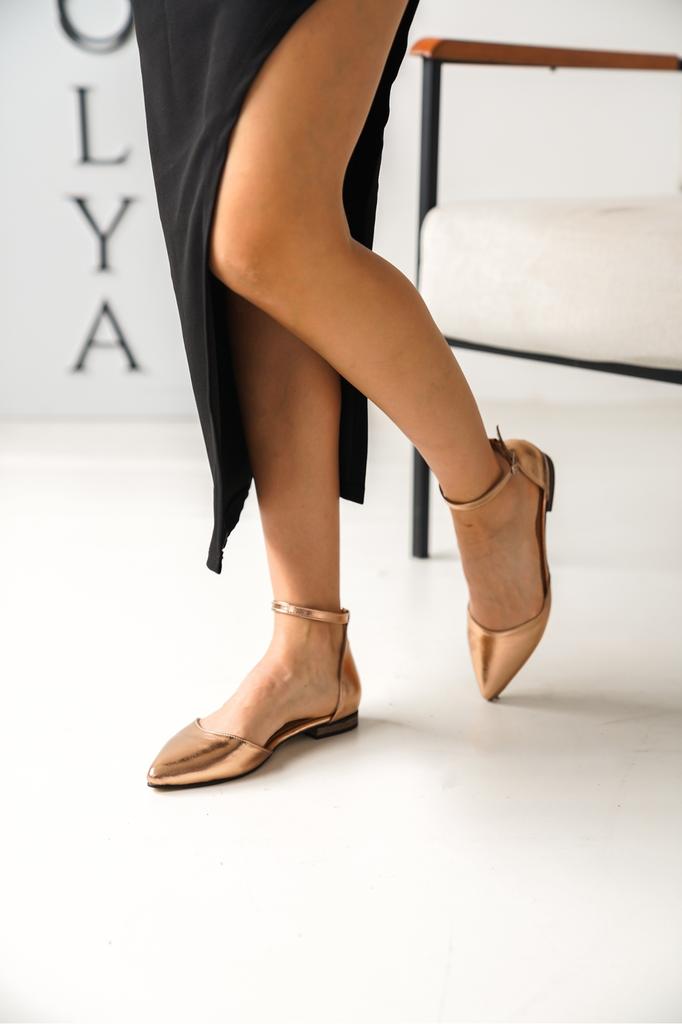 Flache Schuhe für Damen, Misty, Knöchelriemen, spitzer Zehenbereich, lässige Ballerinas