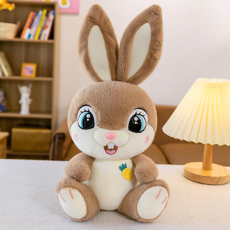 Long Ears Sweet Rabbit Plush Toys Grinning Rabbit Pillow Office Companion Doll Home Decoration