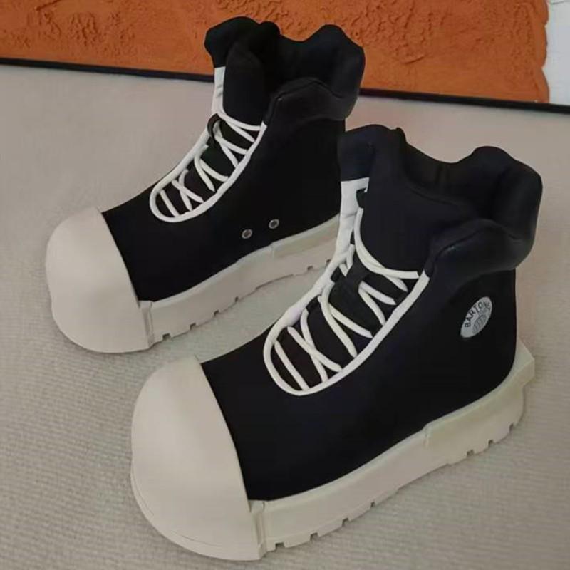 Miqi High-Top Big-Toe Sneakers: Thick-Soled, Round-Toe, Height-Boosting, Stylish Casual Unisex Shoes