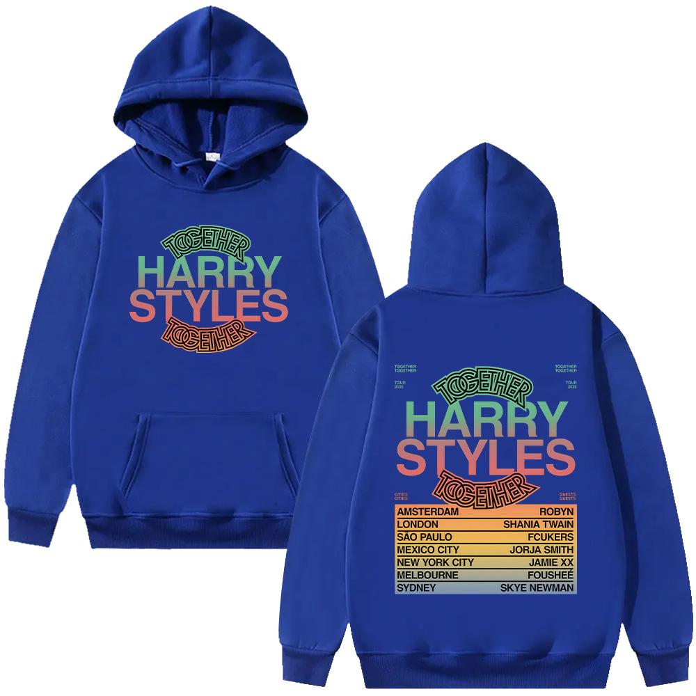 

HarryStyle Together Tour 2026 Hoodies Long Sleeve Hooded Sweatshirts Trendy Women Men Clothing Casual Pullovers High Street M темно-синього кольору