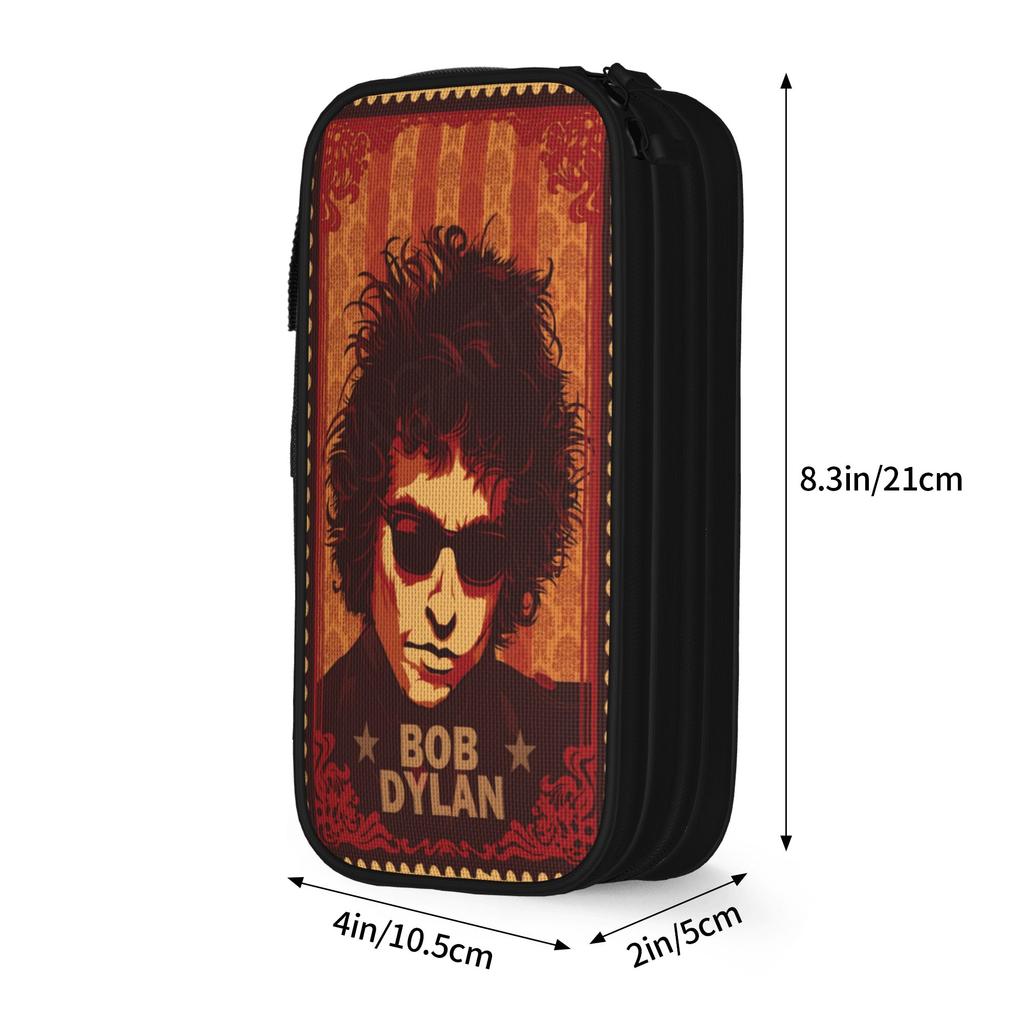 Bob Dylan Singer Pen Box Double Layer Large Capacity Office Supplies Pen Case Birthday Gift