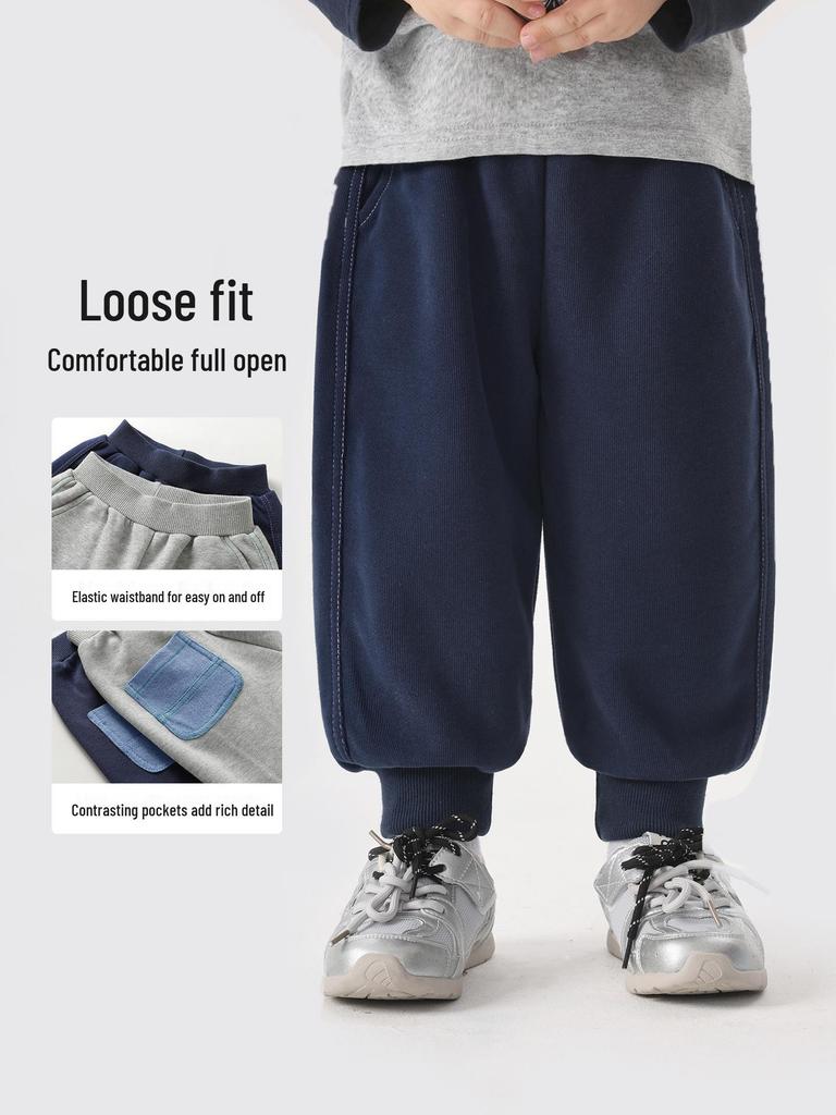 2026 European Boys' Trendy Sweatpants - Spring/Autumn Style for Kids, Baby, and Toddlers