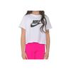 Nike Logo Print Casual Short Sleeve T-Shirt Kids Tops White DA6925-102