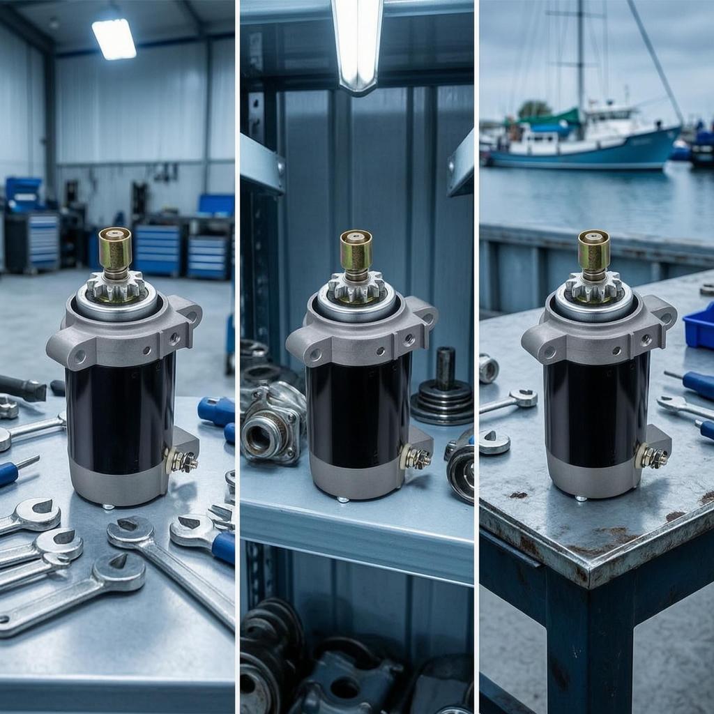 Starter Motor with Geared Drive Shaft Four-Stroke Marine Outboard