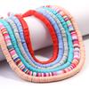 1 Strang 6mm Mehrfarbige Polymer Clay Perlen Flach Rund Handgemacht Lose Abstandene Perlen Für Schmuckherstellung DIY Armband Ohrringe Basteln