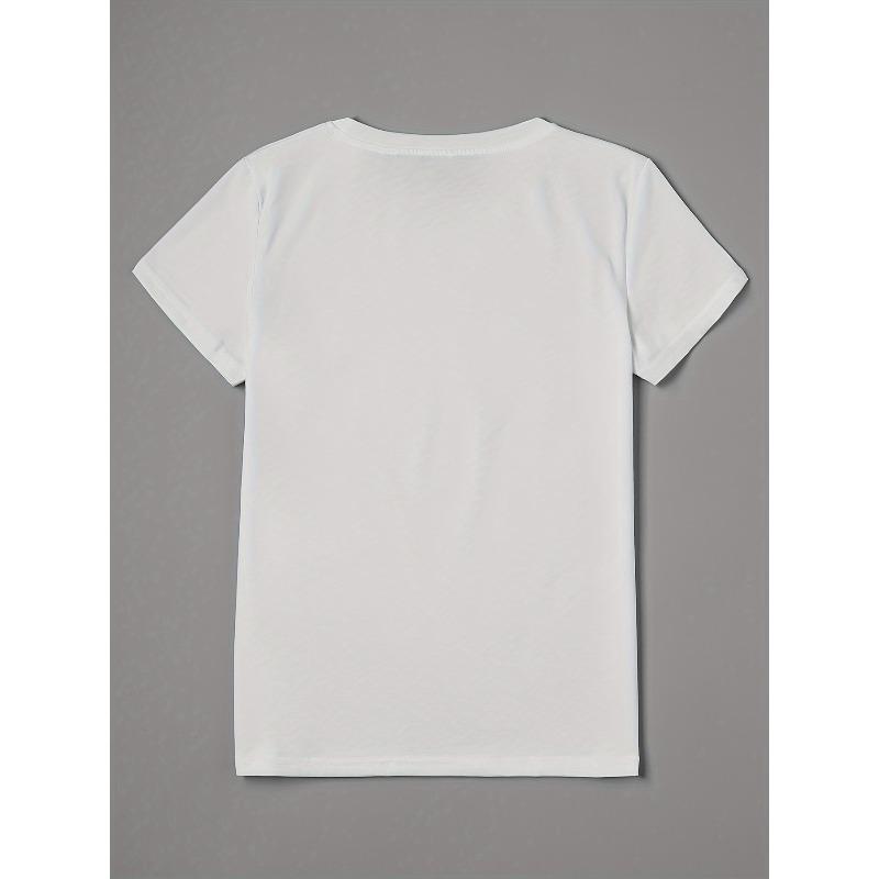 European Size Plus Size, Women's Valentine's Day Heart & Butterfly Graphic T-Shirt - Casual, Round Neck, Short Sleeve with Colorful Print