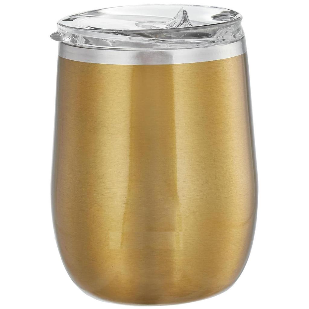 Nerezový termohrnek | Hrnček na kávu | Dvojstenný, potu odolný s viečkom na pitie na horúce a studené nápoje | Schválený BIS | 300 ml (Zlatý povrch)