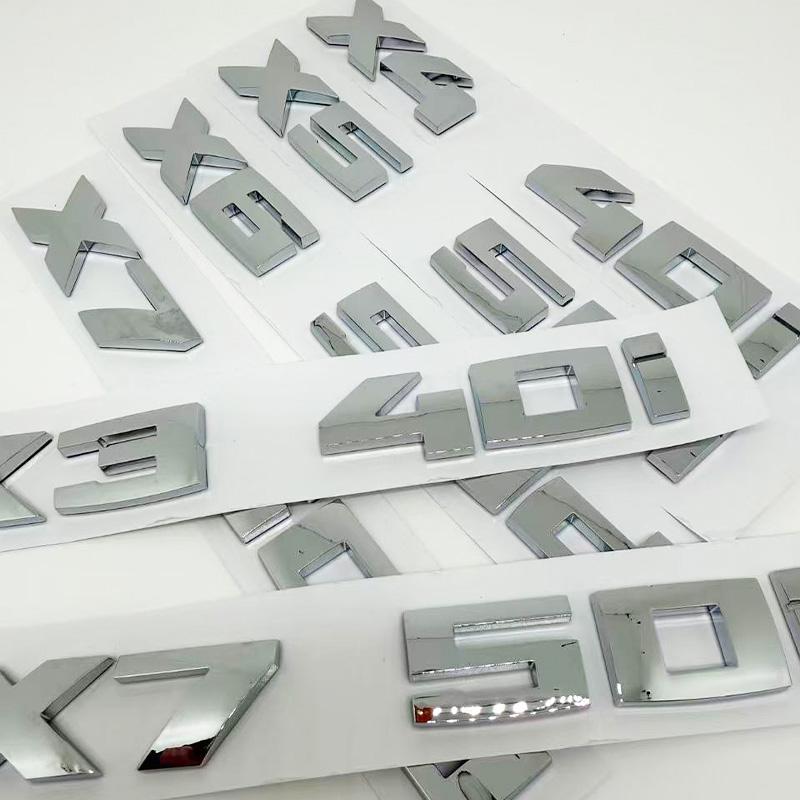 Applicable To 3D M X7M50i X7M50d X7M60d X7M60i Numbers ABS Emblem for X7 Series E70 G05 Car Trunk Exterior Decor Logo Sticker