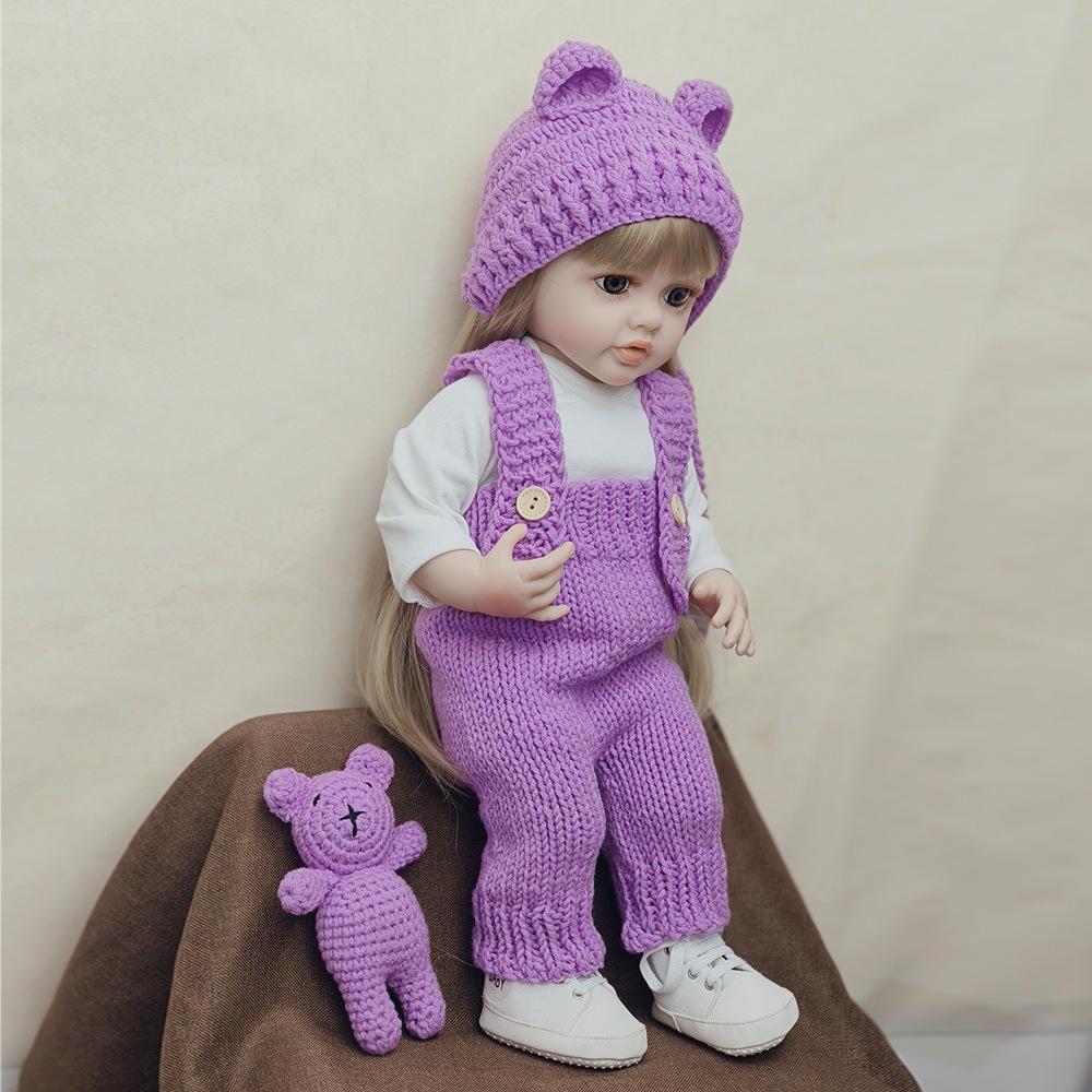 Urocza lalka reborn Betty 55cm pełny silikonowy korpus wodoodporna lalka noworodka ręcznie wklejane długie włosy lalki dziewczynki dla dzieci prezent na urodziny Boże Narodzenie