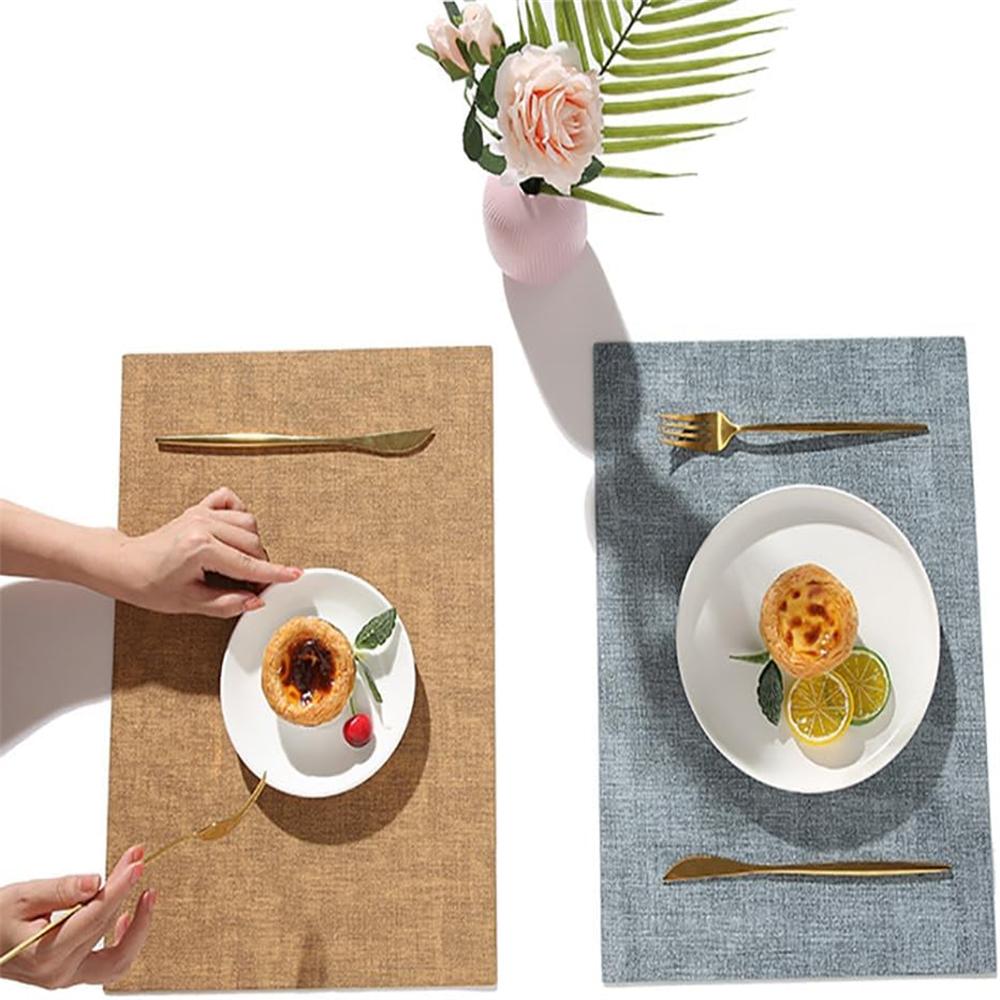 Nordic Style Double-Sided Design Placemats, Rectangle Waterproof Leather Table Mat,Kitchen Dining Decor Coffee Tea Mat