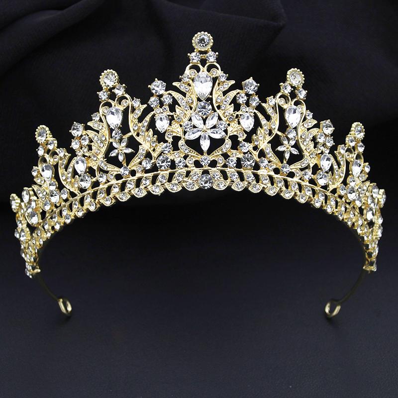 Luxury Flower Crystal Tiaras and Crowns for Bride Women Elegant Bridal Wedding Crown Hair Jewelry Party Prom Accessories