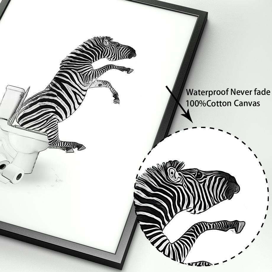 Bathroom Humor Dinosaur Zebra Lion Elephant Dog Wall Art Print Canvas Painting Nordic Posters Wall Pictures Toilet Room Decor