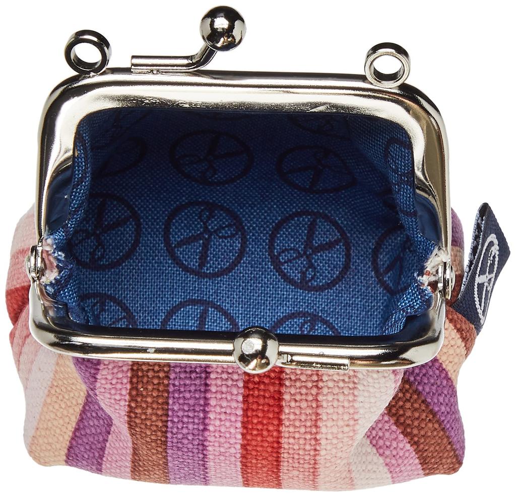 Maeda Senko Goshiki Hanpu-do [KYOTO JAPAN] 1.8-square coin purse, five-color stripes, pink
