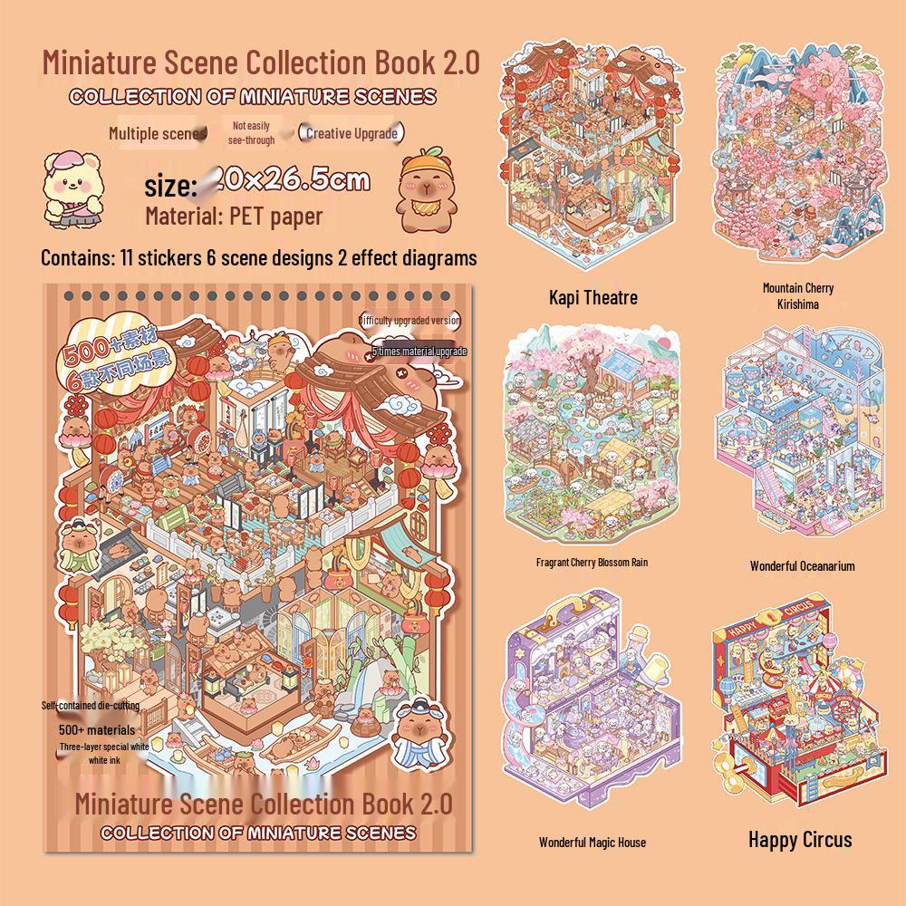 Miniature Scene Collection: 3D High-Value Landscaping Cottage Stickers