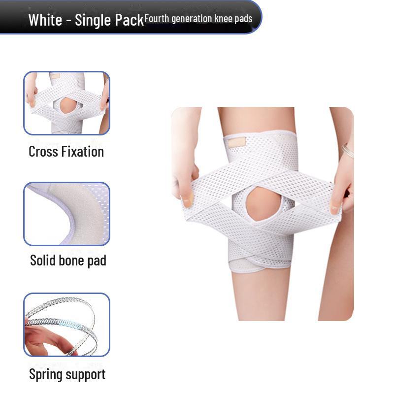 

Японский менисковый бандаж для колена: Пояс для защиты коленной чашечки от травм при беге и занятиях спортом. Fourth generation, L белый