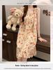 Women's Summer Retro Camisole Pajama Dress with Built-in Bra, Sweet Style, Versatile for Outdoor and Home Wear.
