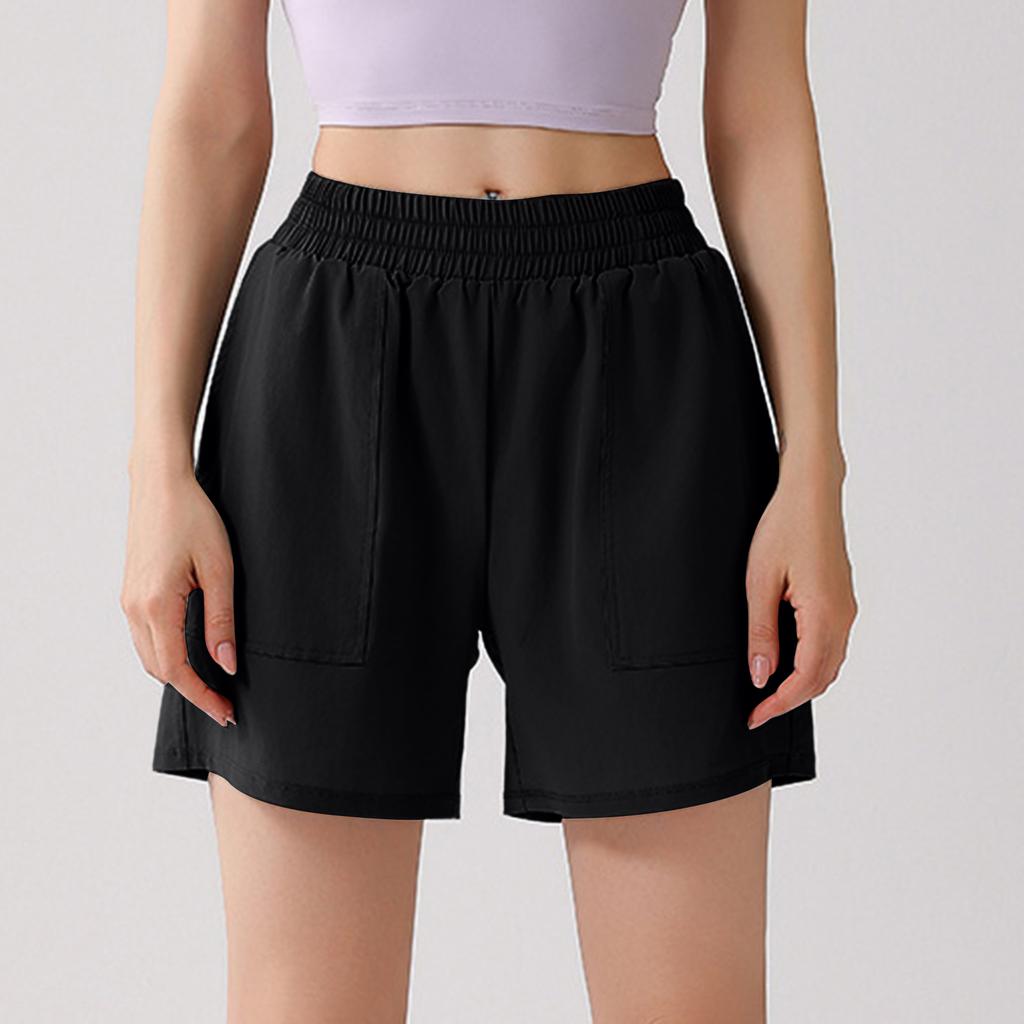 Lockere Outdoor-Laufshorts mit Taschen Elastischer Bund Leicht Atmungsaktiv Fünf Zoll Länge für Radfahren und Freizeit