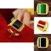 Distinctive Brass Goldplated Open Ring Embellished With Elegant Gemstone For Fashion Lovers