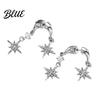 Lightweight Star Earrings 1 Pair Women Double Eight-Pointed Pendant Rhinestone
