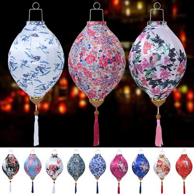12/14 Inch Chinese Classical Silk Lantern Balcony Party Hanging Lantern Chinese Traditional Mid-autumn Festival New Year Decor