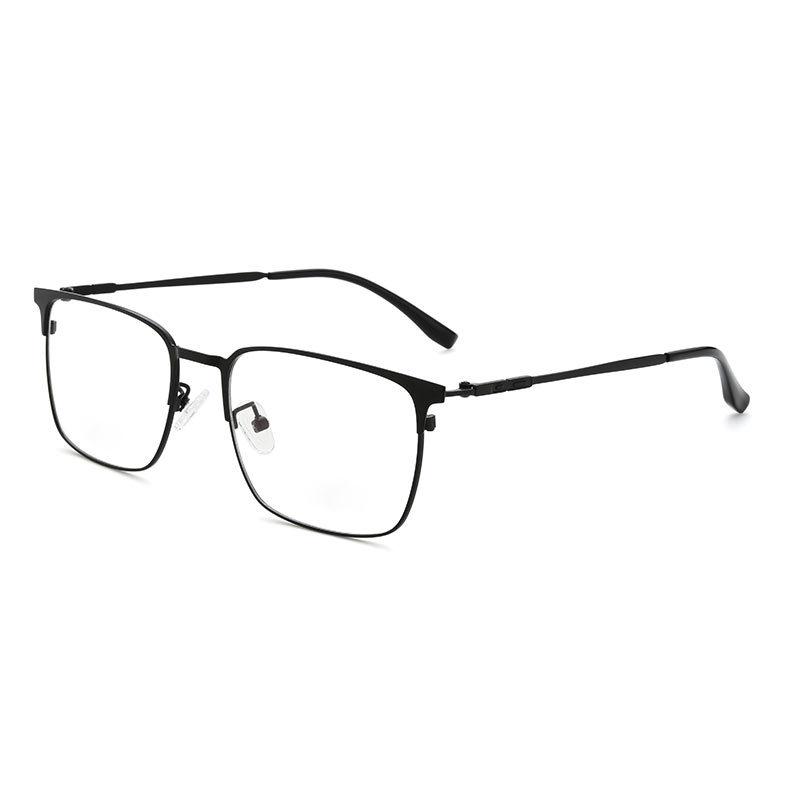 Ultra-Light Men's Metal Eyeglass Frame for Myopia - Large Face Slimming Design