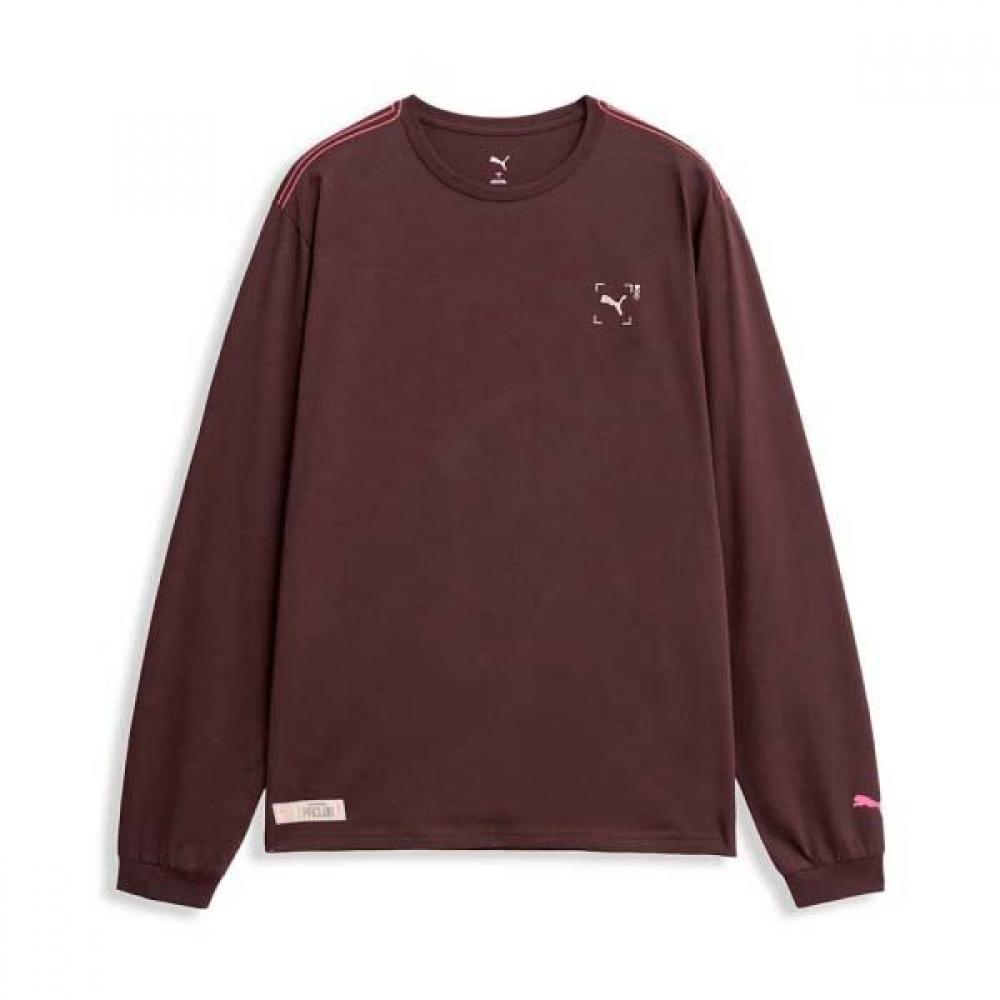 PuMa Men S Running SweatShirt Long Sleeve Tee M Run Club lSt 02 Chocolate Brown/XXL(110)