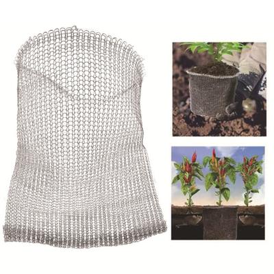 Plant Mesh Bag Slitstark Återanvändbar Robust Rostfritt stål Plant Root Protector Mesh Bag Trädgårdsmaterial