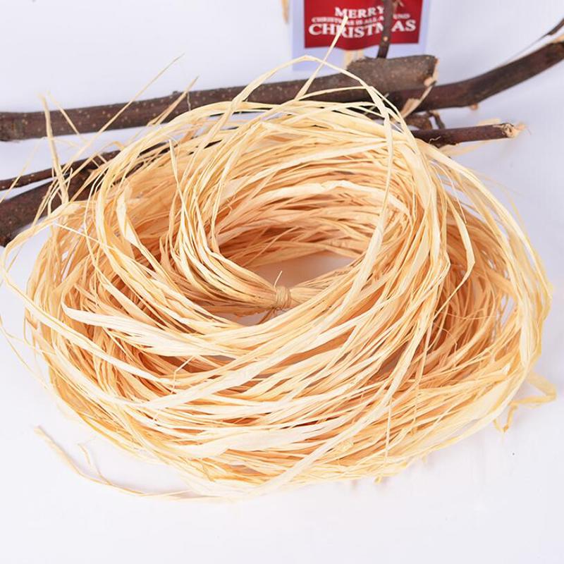 10X Raffia Natural Rope Crafts Wedding Gift Wrapping Cord Twine Diy Scrapbooking