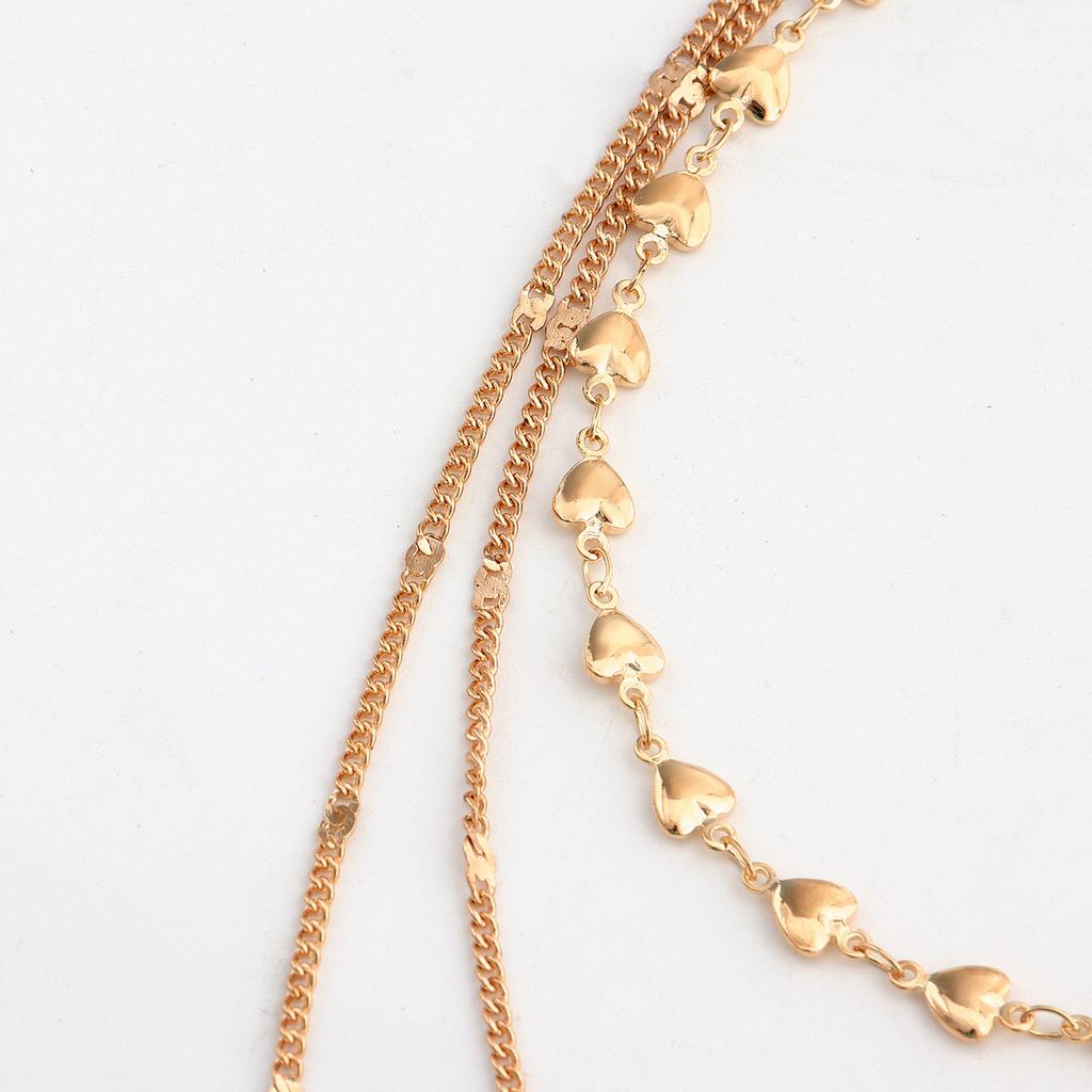 Temperament multi-layer love chain pearl can be opened peach heart pendant necklace female ins wind