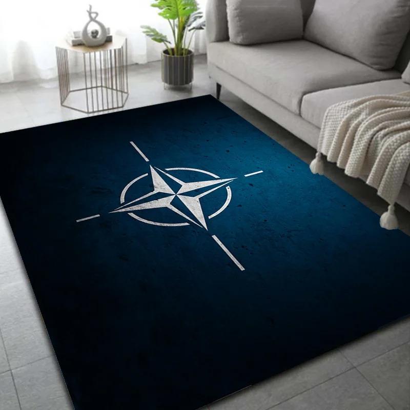 Tapetes de Área com Design de Bússola Vintage Cor Verde Fluorescente Padrão de Mapa Estelar Montanha para Sala de Estar Moderna Decoração de Casa