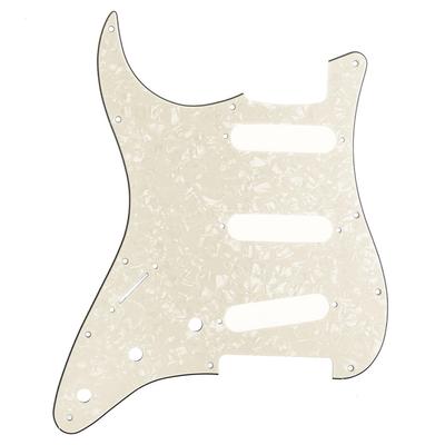 Musiclily SSS 11-Hole Left-Handed American/Mexican Stratocaster Guitar Pickguard, 4-Ply Parchment Pearl