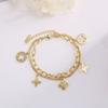 Fashion Four-Leaf Clover Tassel Bracelet Women Do Not Lose Color Day Prismatic Small Flowers Titanium Steel Bracelet Hand Jewelry