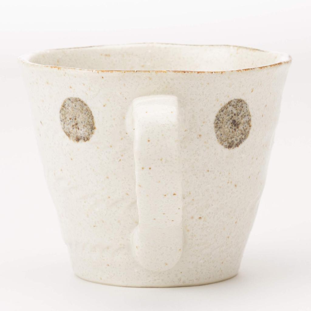 Mino Ware Polka Dot White Karatsu Mug K52017