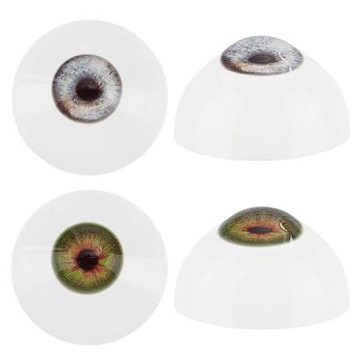 PH PandaHall Doll Eyes, Half Round Doll Eyes, for Handmade Marionettes and Doll Repairs, Green and Light Blue
