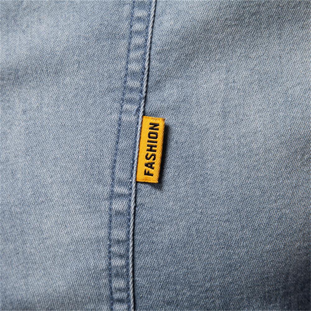 AIOPESON 2025 Pánská bavlněná džínová košile Pánská slim fit košile s dlouhým rukávem Kovbojská košile pro muže Jarní ležérní Pánské džínové košile