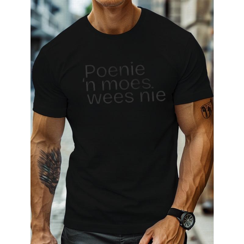 

Afrikaans Humorous Afilica Men S Casual Neck Short Sleeve T-Shirt for Summer, Plus Size 4XL чорний