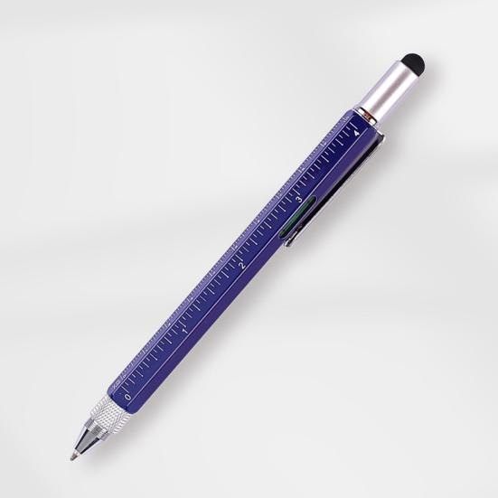 6-in-1 Multitool Pen Multi-Functional Pen with Ruler Level Gauge Ballpoint Pen Stylus Pen Screwdriver Christmas Gadget Gift for Men Dad Husband