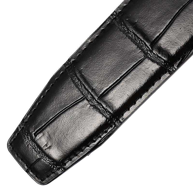 Men's top grain leather belt with durable stainless steel automatic buckle