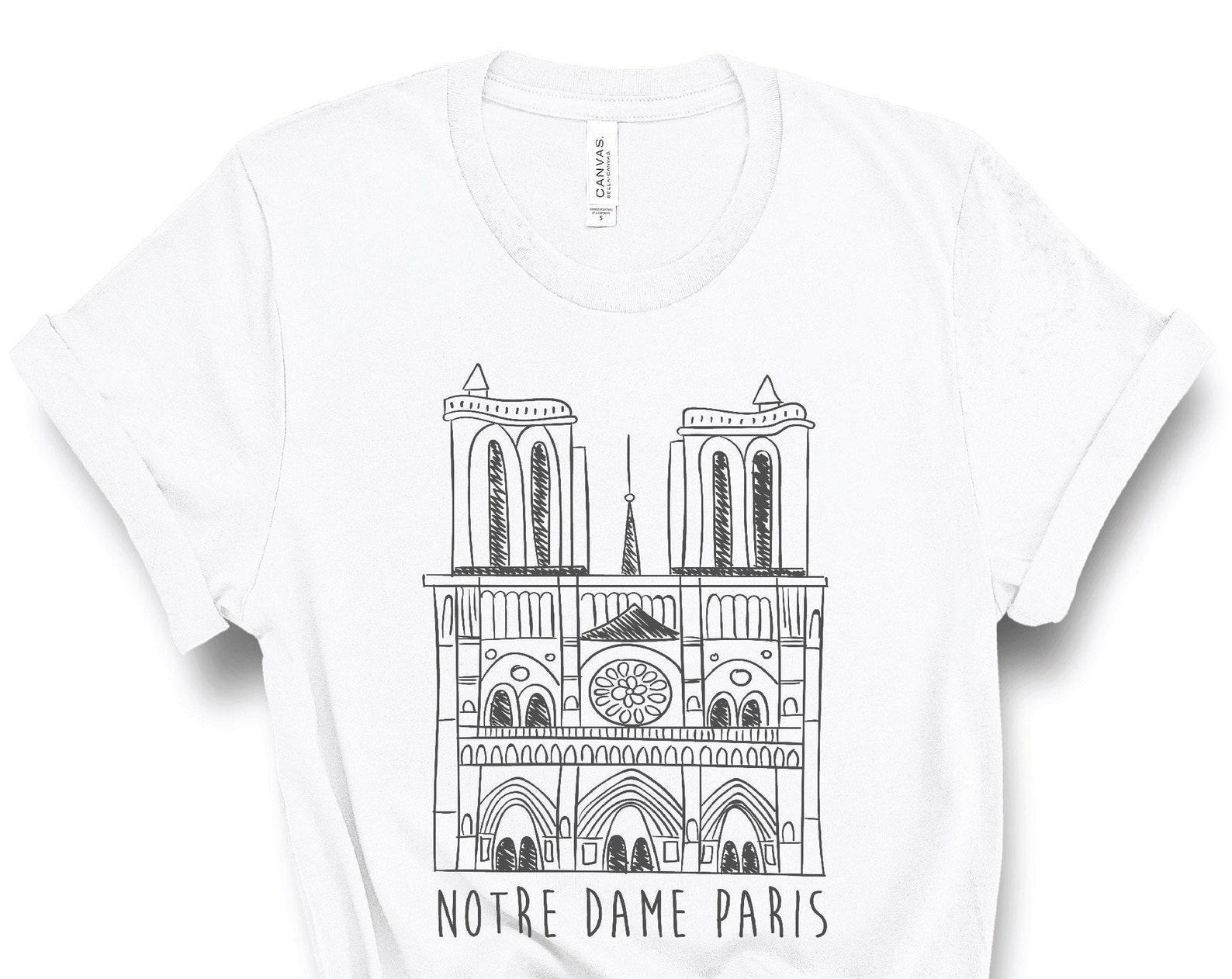 Vintage Notre Dame De Paris Cathedral T-shirt, Save Notre Dame memory, Sauver Notre Dame, Notre Dame Cathedral Shirt, Unisex S