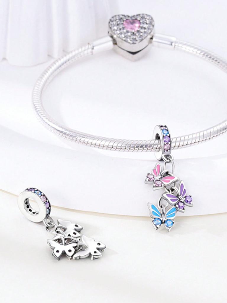 Charms Plata Colorful Butterflies Elephants Beadscopper Plated Fit Copperoriginal Bracelet For Jewelry Making Diy Charm