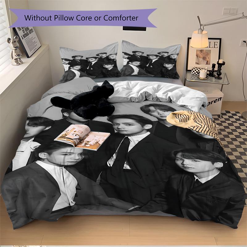 3Pcs Boy Group Portrait Bedding Sets For All Sizes New 3D Printed Bed Cover Comforter Duvet Cover Pillowcase Bedroom Decoration