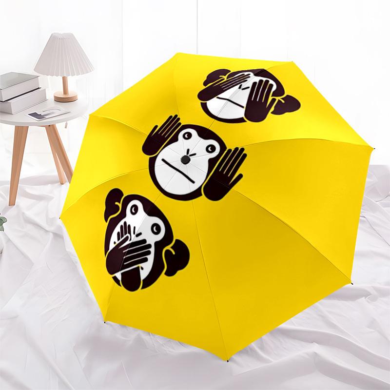 1 Stück Affen-Symbole Automatischer Faltregenschirm - Kompaktes 8-Rippen-Design, Langlebiger Kunststoff & Eisen, Leicht für den Täglichen Außenbereich065