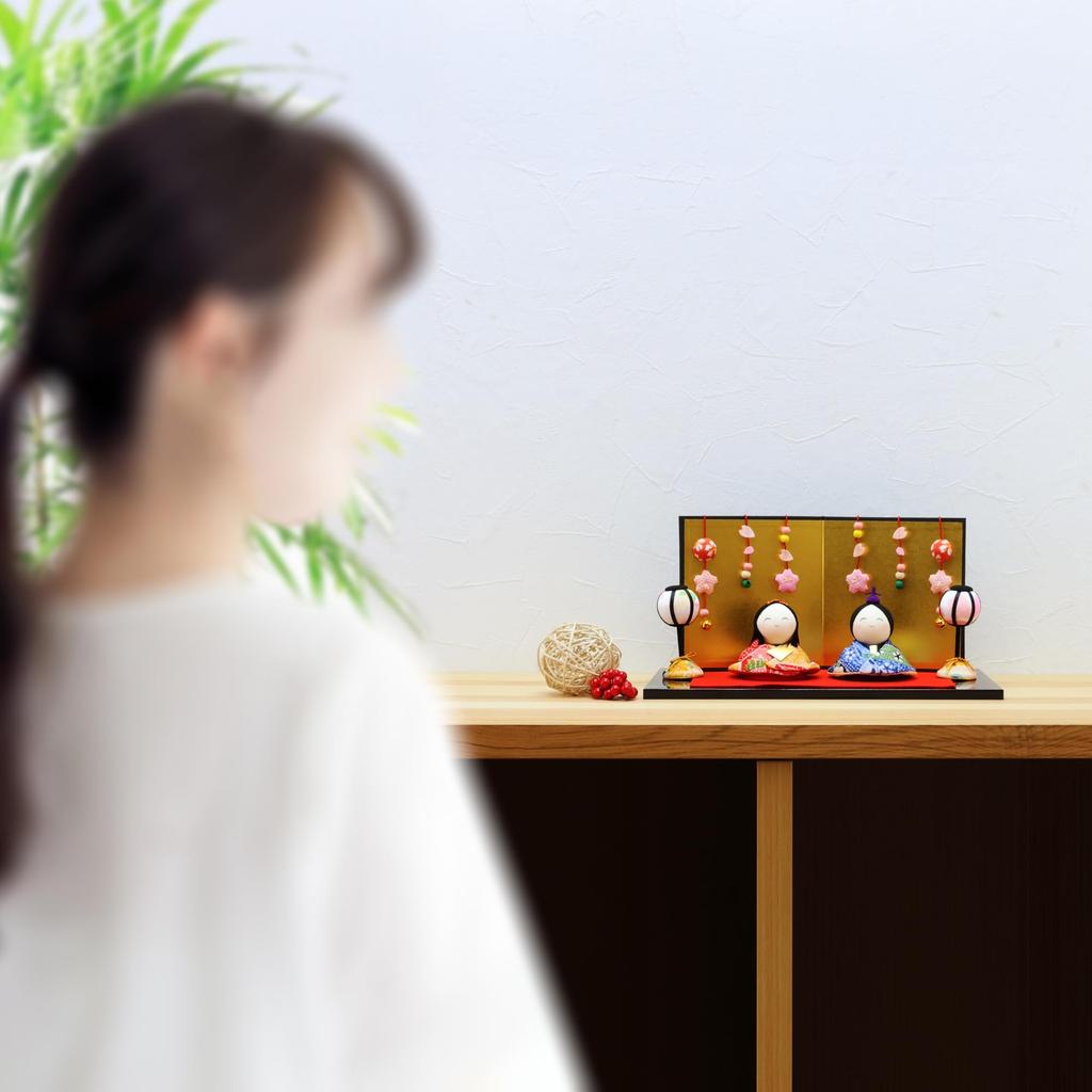 Osaka Choseido Hina Compact Mini Hina Hinamatsuri Chirimen Fabric Elegant Lucky Hina Imperial Couple Set Dolls, Dolls, Dolls, Craft,