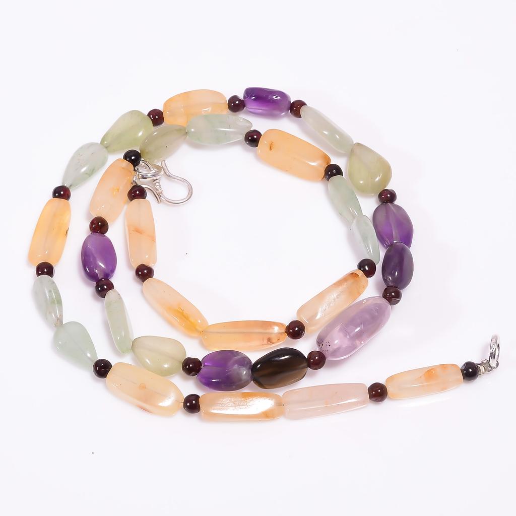 Natural Amethyst Aventurine Garnet Gemstone Beads Necklace 3-15 mm 18" UB-8033 UB-8033