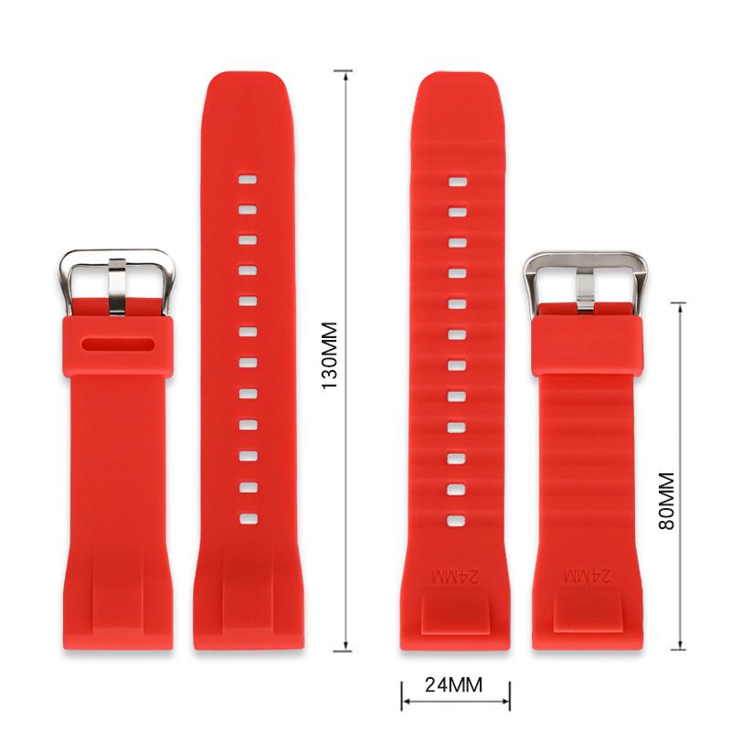 Cinturino in Silicone ad Alta Resistenza per Casio Serie PROTREK PRG-650Y/600 PRW-6600 GA-2000 Uomo Sportivo Impermeabile Cinturino Braccialetto 24mm