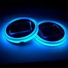 Pair 68Mm Round Solar+Usb Charging Car Cup Holder Bottom 7 Color Rgb Led Lights